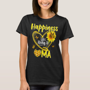 Womens Happiness Is Being A Oma Sunflower Mother's T-Shirt