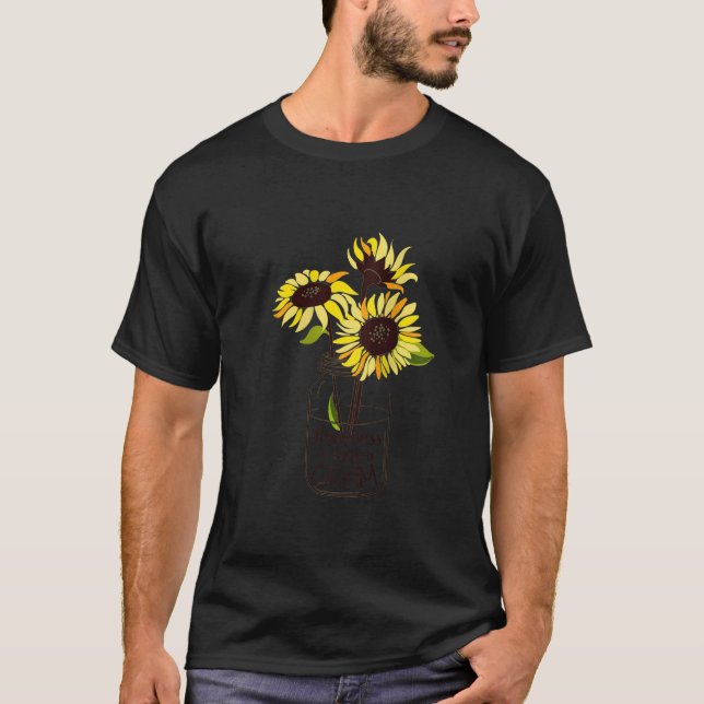 Womens Happiness is Being Gram Life Sunflower Art  T-Shirt (Front)