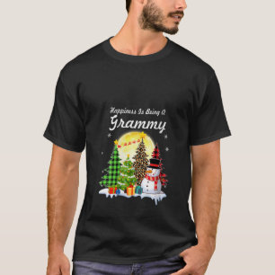 Womens Happiness Is Being Grammy Snowman Matching T-Shirt