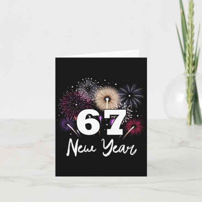 Womens Happy 2026 New Year's Eve Party 67 Meme V-n Card (Front)