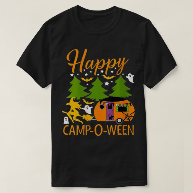 Womens Happy CampOWeen Halloween Camping Camper VN T-Shirt (Design Front)
