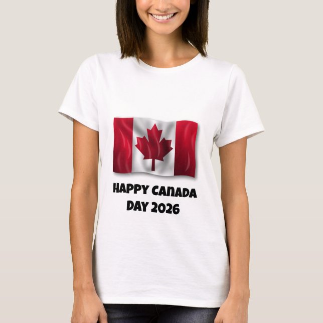 Women's Happy Canada Day T-shirt (Front)