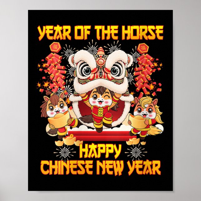 Womens Happy Chinese New Year 2026 Year Of The Hor Poster (Front)