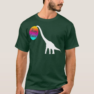 Womens Happy Easter Brontosaurus VNeck T-Shirt