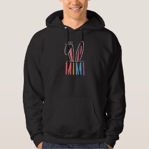 Womens Happy Easter Day 2023 Hoppy Mimi Bunny Funn Hoodie