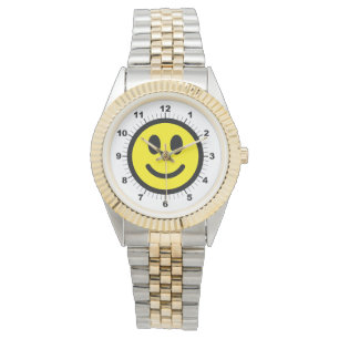 Women's Happy Face Two-Tone Bracelet Watch