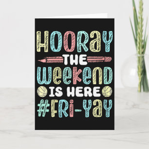 Womens Happy Friday Fri Yay Teacher School Meme V- Card