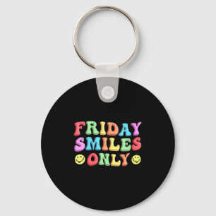 Womens Happy Friday Fri Yay Teacher School Meme V- Key Ring
