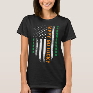 Womens Happy Go Lucky St Patrick's Day Shamrock Ir T-Shirt
