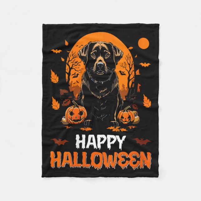 Womens Happy Halloween Dog 2 Fleece Blanket (Front)