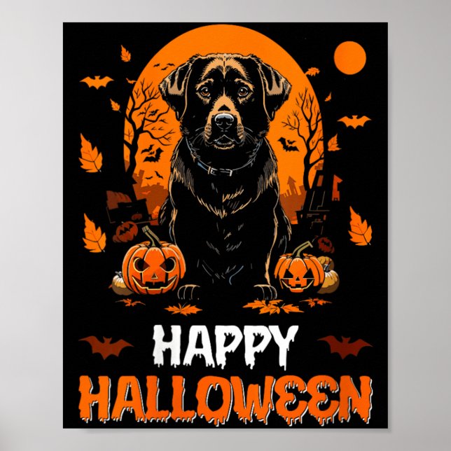 Womens Happy Halloween Dog 3 Poster (Front)