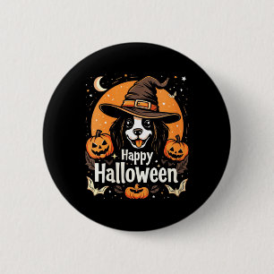Womens Happy Halloween Dog 6 Cm Round Badge
