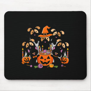 Womens Happy Halloween Dog Ghost Halloween Dog For Mouse Mat