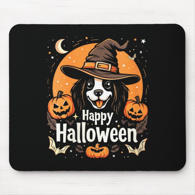 Womens Happy Halloween Dog Mouse Mat (Front)