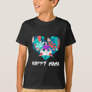 Womens Happy Mama - Mothers Day Yoga T-Shirt