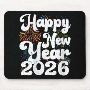 Womens Happy New Year 2026 Nye Fireworks Cool New Mouse Mat