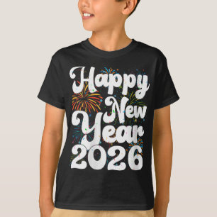 Womens Happy New Year 2026 Nye Fireworks Cool New T-Shirt