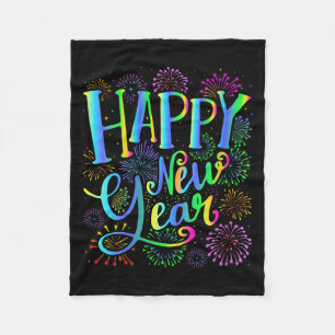 Womens Happy New Year 2026 V-neck Fleece Blanket