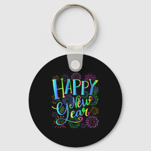 Womens Happy New Year 2026 V-neck Key Ring