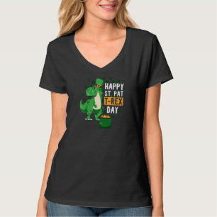 Womens Happy St Pat Rex Day Dinosaur St Patricks D T-Shirt