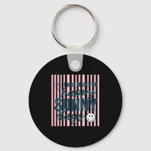 Womens happy summer quote positive aesthetic cute key ring