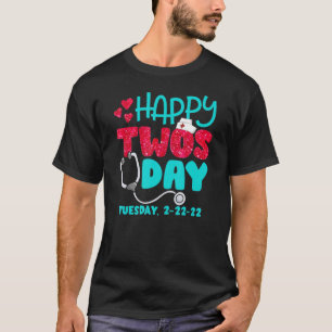 Womens Happy Twosday 2 22 22 Nurse Stethoscope Feb T-Shirt