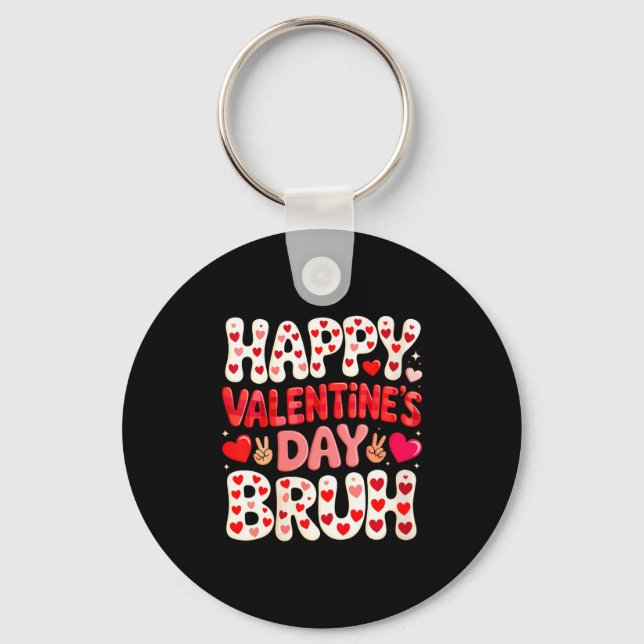 Women's Happy Valentine's Day Hearts Matching Kids Key Ring (Front)