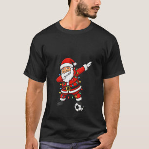 Womens Happy Xmas Dabbing Santa Soccer Christmas P T-Shirt