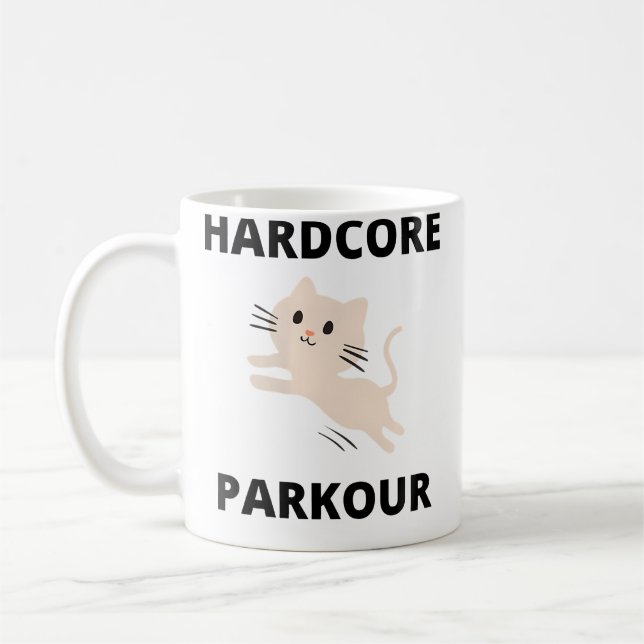 Womens Hardcore Parkour Kitten Coffee Mug (Left)