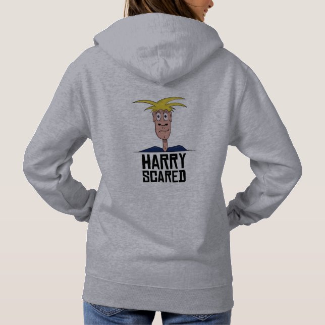 Women's Harry Scared Hoodie Grey (Back)