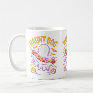 Womens Haunt Dog Funny Ghost Hotdog Halloween Coffee Mug