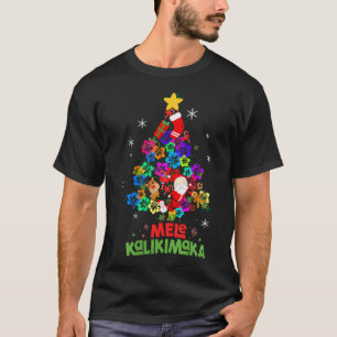 Womens Hawaiian Christmas Tree Mele Kalikimaka T-Shirt