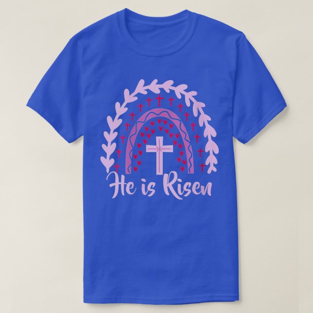 Womens He is Risen Bible Jesus Resurrection Easter T-Shirt (Design Front)