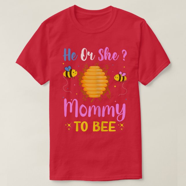 Womens He or She Mummy To Bee - Mummy to Be Gender T-Shirt (Design Front)