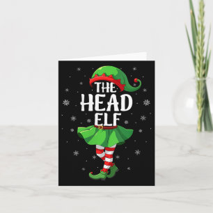 Womens Head Elf Christmas Girls Women Elf Squad Xm Card