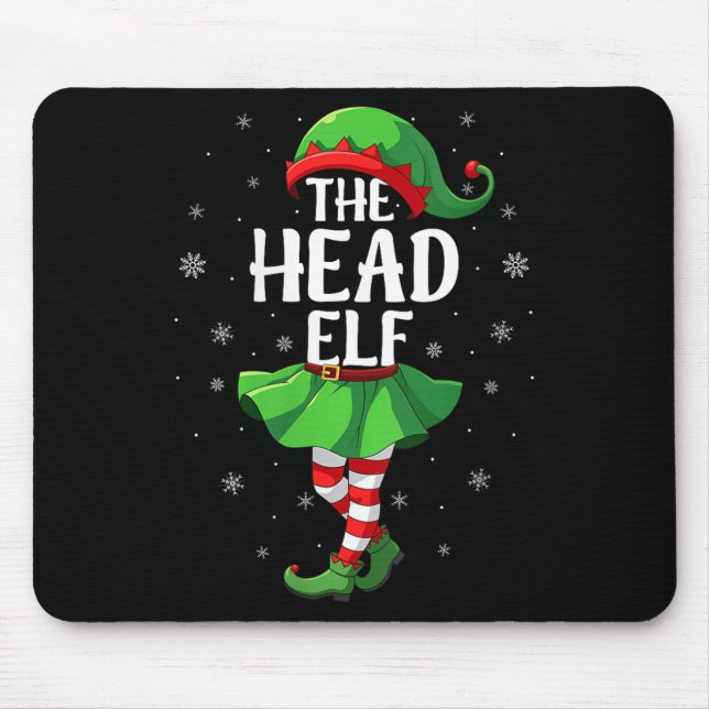 Womens Head Elf Christmas Girls Women Elf Squad Xm Mouse Mat (Front)
