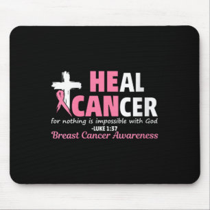 Womens Heal Cancer Christian Believe God Breast Ca Mouse Mat