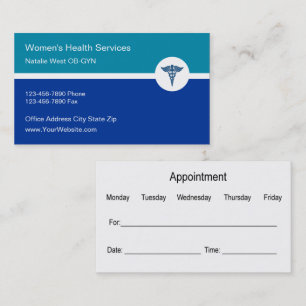 Women's Health Medical Appointment Business Cards