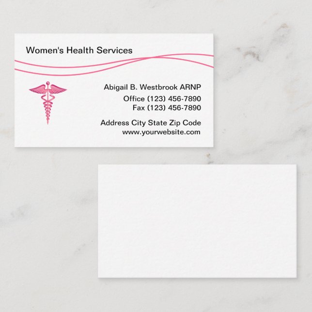 Women's Health Medical Centre Business Card (Front/Back)