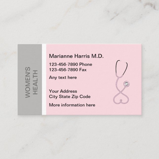 Women's Health Medical Doctor Appointment Cards (Front)