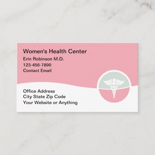 Women's Health Medical Doctor Business Cards (Front)