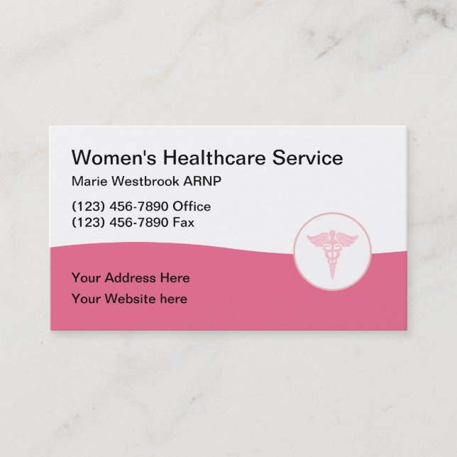 Women's Health Medical Office Business Card (Front)