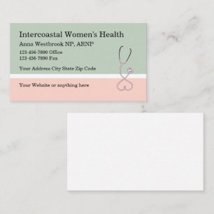 Women's Health Medical Stethoscope Business Cards