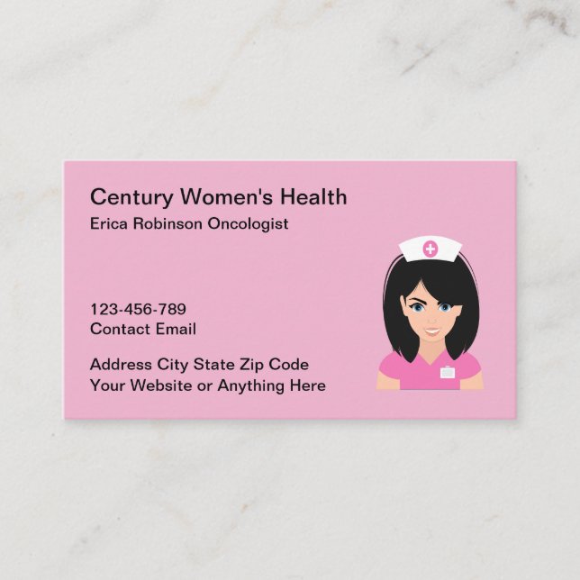 Women's Health Oncologist Business Cards  (Front)