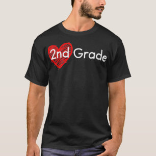 Womens Heart 2nd Grade Cute Growth Mindset Second T-Shirt