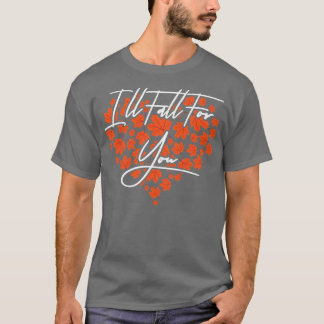 Womens Heart Autumn Leaves Fall SeasonT-Shirt T-Shirt