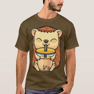 Womens Hedgehog Bubble Tea Boba Kawaii Aesthetic A T-Shirt