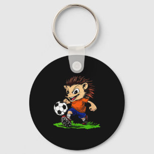 Womens Hedgehog Footballer V-neck Key Ring
