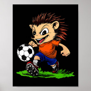 Womens Hedgehog Footballer V-neck Poster