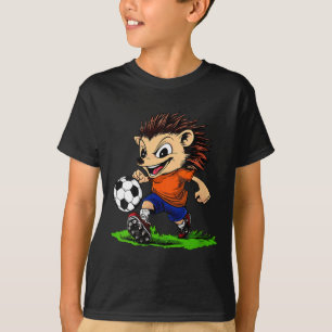 Womens Hedgehog Footballer V-neck T-Shirt